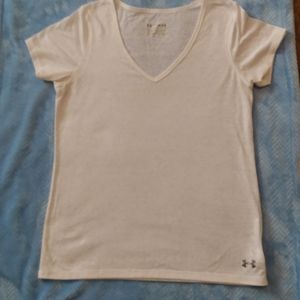 Under Armour Heat gear white tshirt Burnout size M